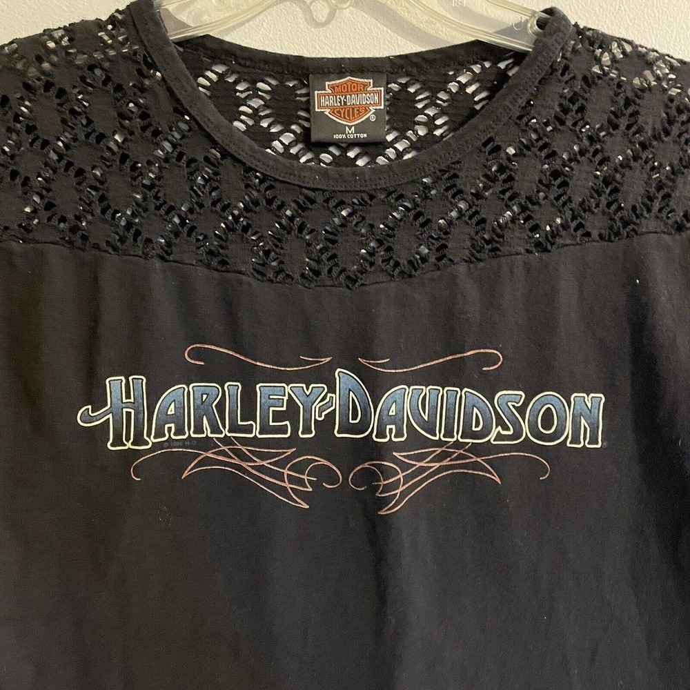 Harley Davidson Medium T Shirt Black Graphic Short Sleeve Mid-Ohio Biker… - Picture 2 of 6